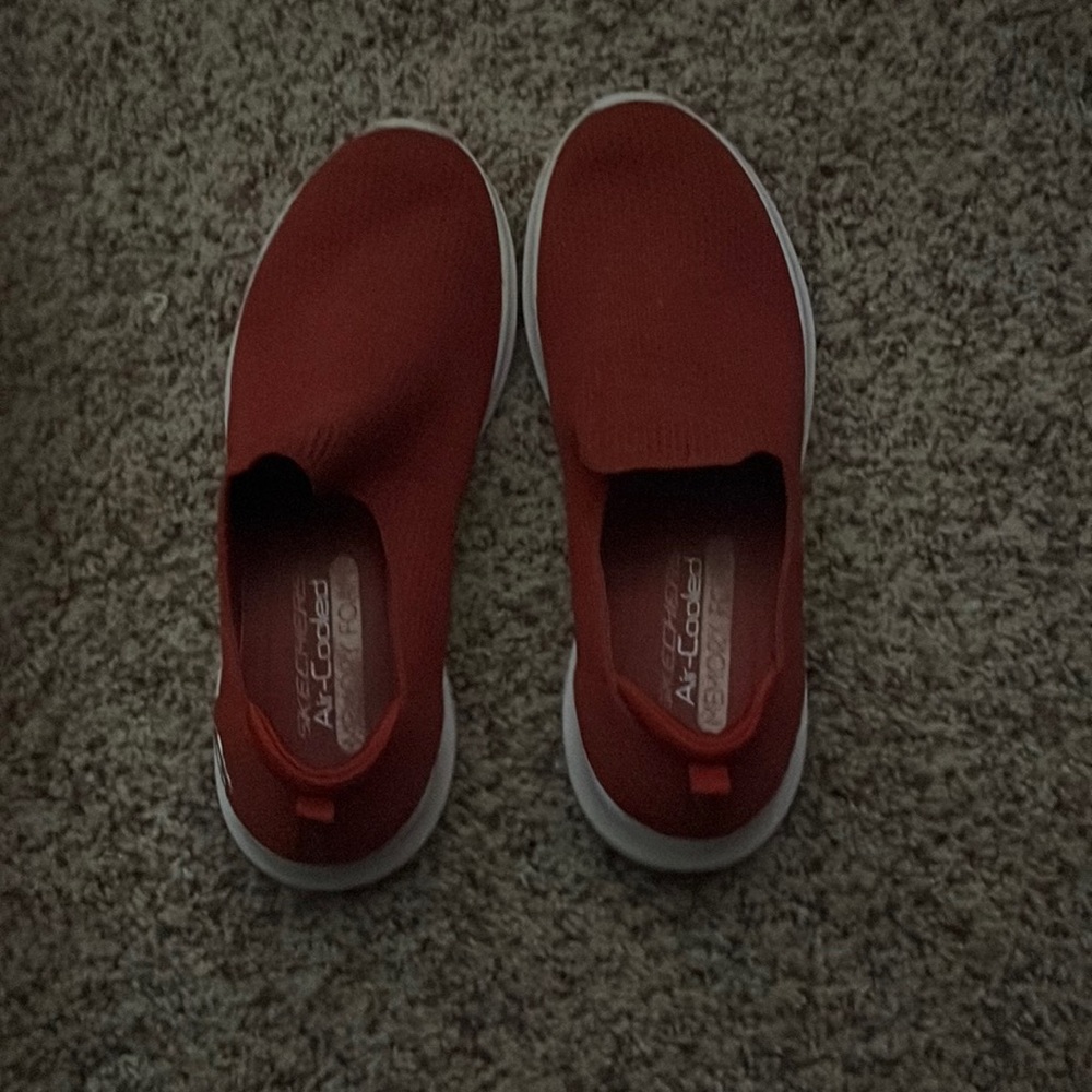Skechers red air cooled shoes. Used